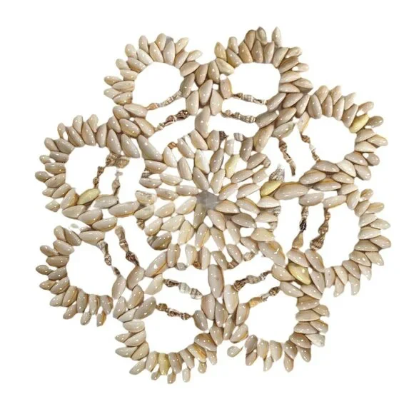 Vintage Cowrie Seashell Shell Trivet Coaster Hot Pad Boho Wall Hanging - Picture 3 of 6